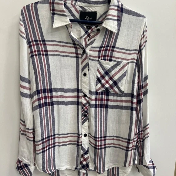 Rails Button Up Shirt-Women's Size XS (Red/White/Blue) - Picture 2 of 5